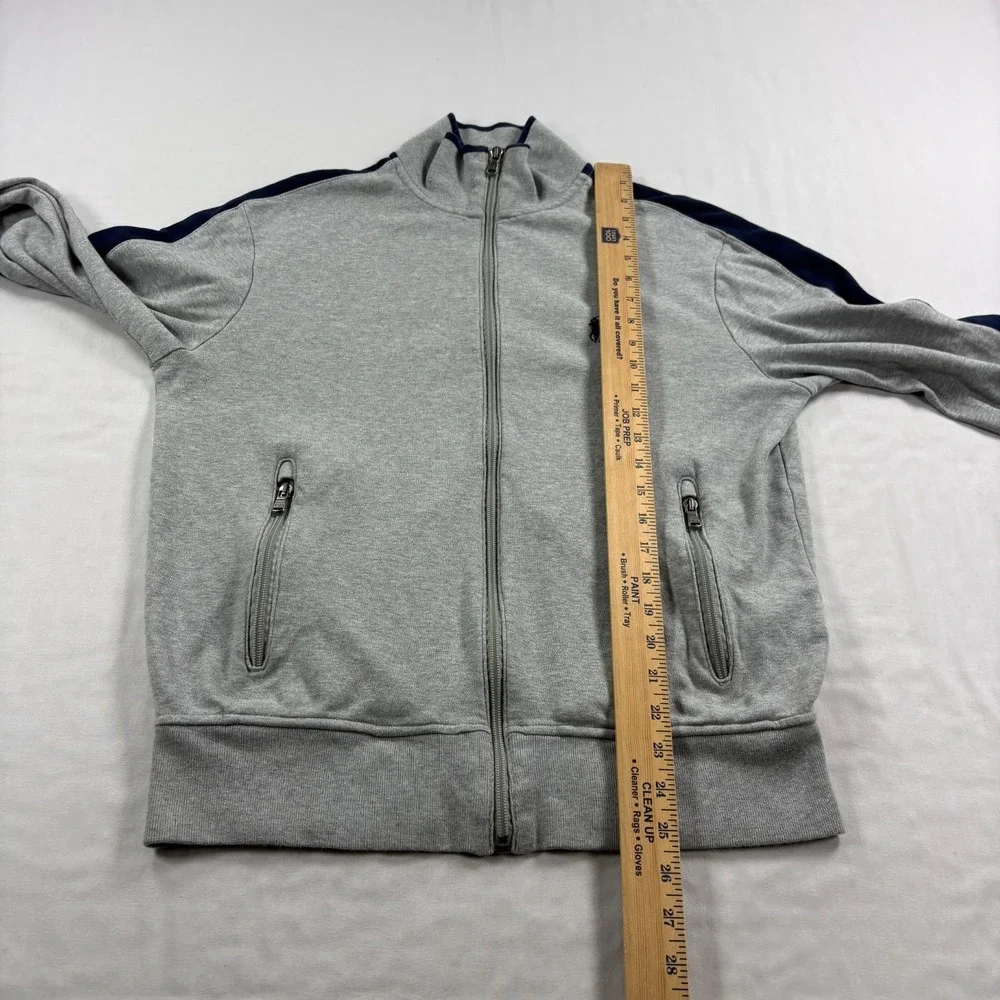 Polo Ralph Lauren Track Jacket Mens Small Gray Blue Full Zip Casual